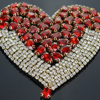 Veliki perle na oblogu ljubav Srce vez krpa za odjeću, simpatičan motiv željeza na zakrpe DIY ikonu ukrašavanja odjeće