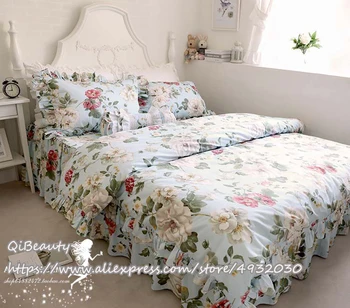 Europska dvorište пастырский stil volanima pamuk posteljinu članak čistog pamuka četiri-dijelni kreveta suknja