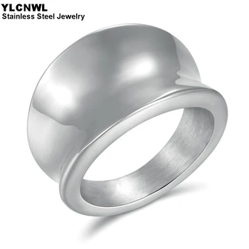 Top Fashion Stainless Steel Simple Rings For Women Girl Gold Color Classic Wedding Band Jewelry Birthday Gift