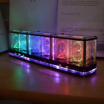 Simulirati full color RGB Glow Tube Clock LED Music Spectrum DIY Kits Decor Poklon N58C