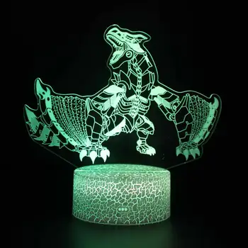 Akrilna 3d lampa dinosauri 7 promjena boje dijete lampe noć za spavaće sobe moderna princeza uređenje sobe rasvjeta