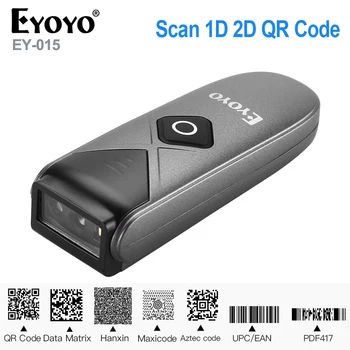 Eyoyo O-015 Mini Barkod Skener USB Wired/Bluetooth/ 2.4 G Wireless 1D 2D QR PDF417 barkod za iPad, iPhone, Android tabletima