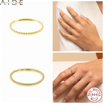 Pomoćnik S925 sterling silver prsten za žene minimalistički klasični zaručnički prsten poslasticu vjenčani prsten, nakit Anillos