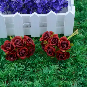 60 kom./lot 2 cm svila gradijent mini Ruža umjetni cvijet, buket za vjenčanje ukras DIY vijenac dar scrapbooking zanat cvijet
