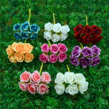 60 kom./lot 2 cm svila gradijent mini Ruža umjetni cvijet, buket za vjenčanje ukras DIY vijenac dar scrapbooking zanat cvijet