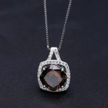 Gem balet 3.32 Ct površina prirodni dimi kvarc dragulj privjesci za žene nakit srebra 925 ogrlica