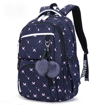 2020 ispis cvijet balon slatka školske torbe za djevojaka laptop školski ruksak krzno-loptu uređenje dječje školske torbe