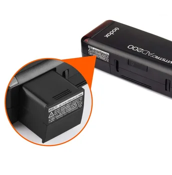 Litij-ionska baterija Godox s punjačem za džep flash AD200 AD200Pro AD300Pro (14.4 V, 2900mAh) WB29