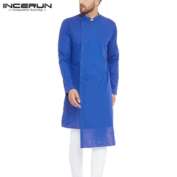 Moda 2021 Odijela Muška Košulje Dugih Rukava Haljina Mandarina Ovratnik Elegantan Indijski Islamska Odjeća Odjeća Ženska Košulja Pulover