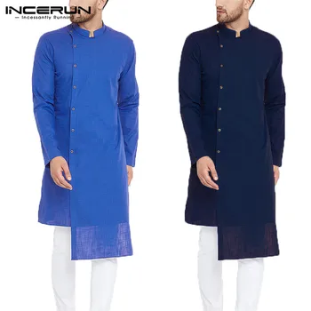 Moda 2021 Odijela Muška Košulje Dugih Rukava Haljina Mandarina Ovratnik Elegantan Indijski Islamska Odjeća Odjeća Ženska Košulja Pulover