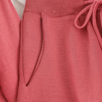 YICIYA žene čvrste svakodnevni iz dva dijela skup novi korejski sportski odijelo sa dugim rukavima pleteni pulover + elastičan pojas duge hlače skup