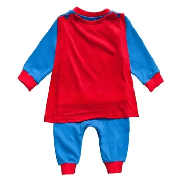 Besplatno brod Baby Boy Romper Superman dugih rukava s ogrtačem Halloween božićni odijelo dar dječaci kombinezon proljeće i jesen odjeća