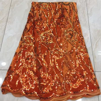 Ljubičasta nigerijski šljokice baršun držači tkiva 2020 visokokvalitetna Afrička cvjetne čipke tkanina vjenčanje francuski čipke i tila materijal za haljine