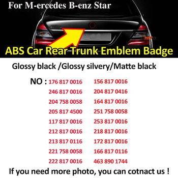 Stil vozila ABS Star Style za Benz A B G R E GLA CGLK GLC GLS Class Auto stražnji prtljažnik amblem ikonu oznaka ukras etikete