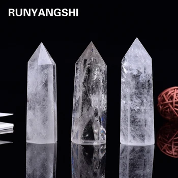 Runyangshi 1pc prirodni prozirni kvarc coli točka ozdravljenja Crystal kamenje za akvarij obrt čineći uređenje doma dekor 10x3cm