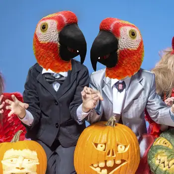 Crveni papagaj Maska lateks životinja ptica poglavlje maska za Halloween kostim stranke dekoracije #CO