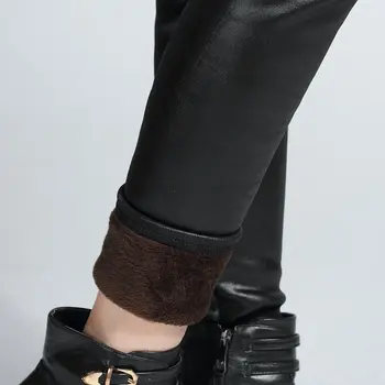 2020 zimske ženske hlače lažni kožne tajice dama cipele, hlače debeli topli baršun tajice tanka olovka gaćice kašmir hlače