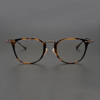 Ručni rad vintage naočale muškarci Titan acetat recept sunčane naočale ženske trg kratkovidnost optički naočale brand dizajn okvira
