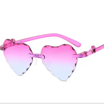 Veleprodaja tvornice rimless dječje sunčane naočale 3-8 godina, plastične UV400 dječje naočale u obliku srca slatka baby djevojke infantil eyewear