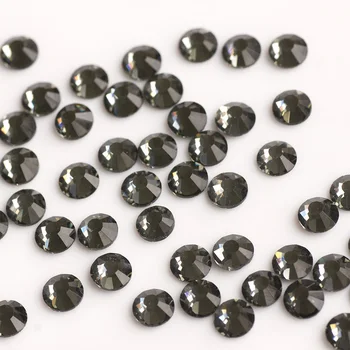 YANRUO 2058HF SS16 3.8-4.0 mm crni dijamant Hot Fix kamenje Crystal haljina glačalo haljinu siva glina Flatback rhinestones