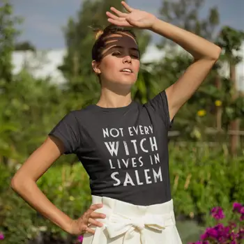 Salem t-shirt nije svaki vještica živi u Salem majica Pattern O vrat ženska t-shirt nova moda plus size žene t-shirt
