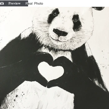 Slatka ljubimci slatka panda srce voli plakati i grafike Nordic Wall Painting Art Pictures Decorative for Living Room Home Decor