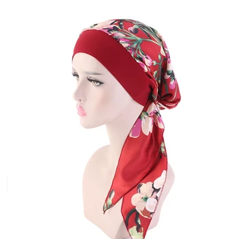 Nove žene elastične domaći хиджабы šešir pastoralni stil Lady trake za kosu moda muslimanski s turbanom хиджабы kape indijski kape zamotajte u kapu