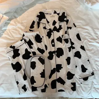 Mliječna krava pidžama set za žene muški parovi svakodnevni udobne duge i kratke setove Kawai visoke kvalitete donjeg rublja, pidžama spavaćica