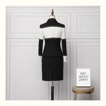 Visoka kvaliteta elegantne OL odijela novi desginer ženski blazer jakne+A-line suknja 2 kom set C480