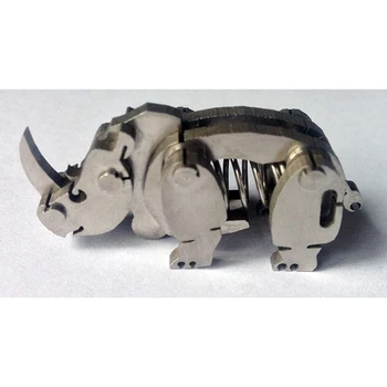 DIY od nehrđajućeg čelika male zagonetke model kit metal mini skupštine model igračke djeca metal diy izrade 3d model darove-nosorog