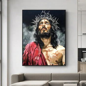 Apstraktne slike Isusa na platnu zidne plakate i grafike portret Isusa zidne slike za dnevni boravak Cuadros Decoration sur