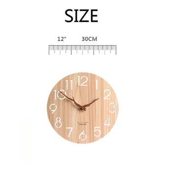 Šuplji drveni zidni sat moderan dizajn, prtljažnik pokazivač Nordic za dječju sobu 3D satovi retro satovi dom dekor list sjajni 12 cm