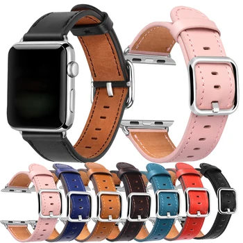 Essidi Geniune Kožni remen za Apple Watch Series 5 4 3 2 1 Women Men Smart Watch Band s kopčom za Iwatch 38 40 42 44 mm