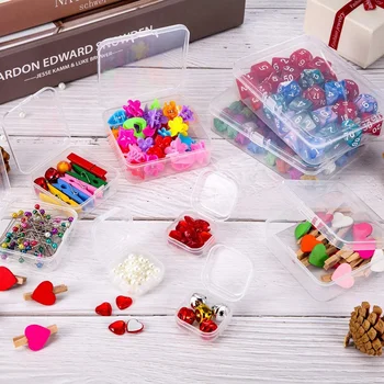 24шт male prozirne plastične perle, spremnici za skladištenje kontejnera kutija s gornjim poklopcem za pohranu manjih predmeta obrt opreme