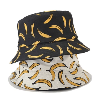 Vruće prodaju voće ispis kantu kape unisex obostrane nosi Ribarski šešir Muškarci Žene ulica hip-hop Sun hat par kape bazena