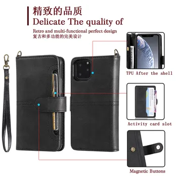Šok-dokaz kožna flip torbica za iPhone 11 Pro Xs Max XR X 8 7 6s 6 Plus 5s prijenosni elektronički novčanik utora za kartice Torba torbica