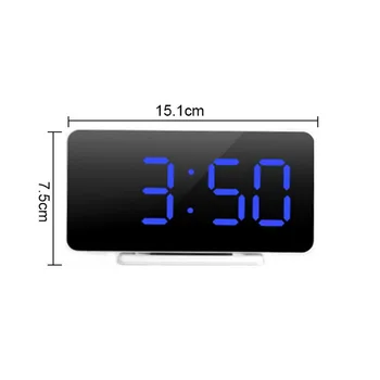 Led alarm ogledalo digitalni sat ponavljanje vremena temperatura noćni prikaz Reloj Despertador 2 vikenda USB porta na Desktop sat