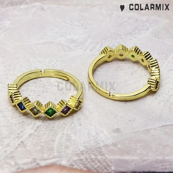 10 kom. geometrijski prsten crystal za žene Rainbow Cirkon nakit pribor moda poklon za žene 51174