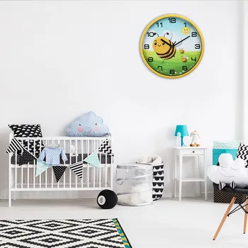 'Tvrdi malo pčela' crtani zidni sat za dječju sobu kreativni 3D tihi sat Horloge Saati Country Style dječji vrtić glavni dnevni boravak dekor