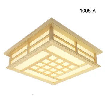 Japanski stil tatami drveni strop i Pinus Sylvestris ultra-tanki clamshell to led žarulja prirodne boja trg grid paper stropna svjetiljka