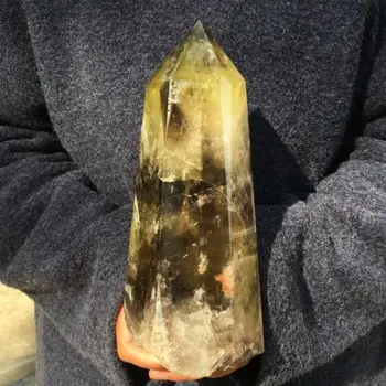 Veliki prirodni citrin kvarc obelisk Crystal stick točka reiki iscjeljivanje 1100-1200 grama