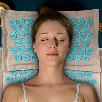 Lotus Shiatsu Massager Mekane Massage Joga Acupressure Mat Reli Stress Back Pain Mat/Pillow Massage Pad Relaxation Yoga Mat