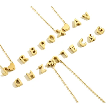 F. I. N. S nehrđajući čelik 316L osnovno ogrlica ženska ogrlica krug DIY ime srce pismo privjesak ogrlice za žene nakit