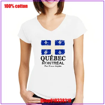 2020 ljeto Harajuku Quebec zastava visoke kvalitete moda Ženska odjeća v izrez majica je Super mekana casual stil udobne majice