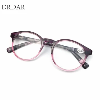 Nove ženske naočale za čitanje 6806 ljubičasta roza cijele veliki okvir moda dalekovidnost naočale za proljeće noga +125 +225 +275..+400