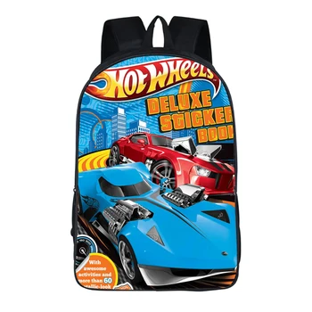 Hot Wheels Blue School Bag for Teenagers Cartoon Cars 13inch 3D Printing Boys Girls Children School Kids Bag