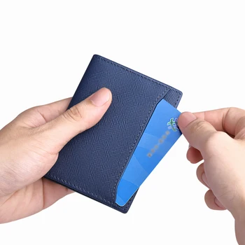 Držač kartice muški kožni ultra-tanki vertikalni držač držač držač za posjetnice vozačke dozvole kratki kožni novčanik