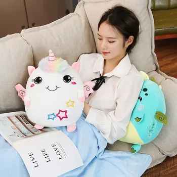 Soft šarene mekana igračka 3 u 1 jastuk s pokrivačem Kawaii medo dinosaur Jednorog slon mačka igračka za djecu crtani poklon