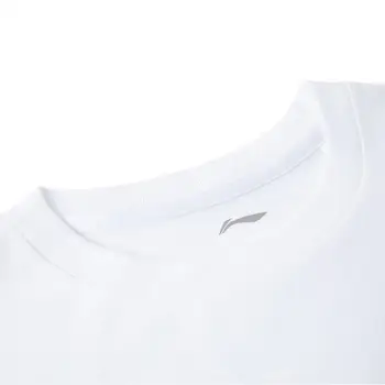 Li-Ning muškarci trend majice vrat pamuk standardna sadnja obloge li ning Sport grafički print tees vrhovima AHSQ185
