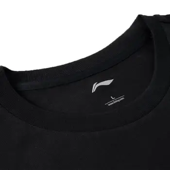Li-Ning muškarci trend majice vrat pamuk standardna sadnja obloge li ning Sport grafički print tees vrhovima AHSQ185